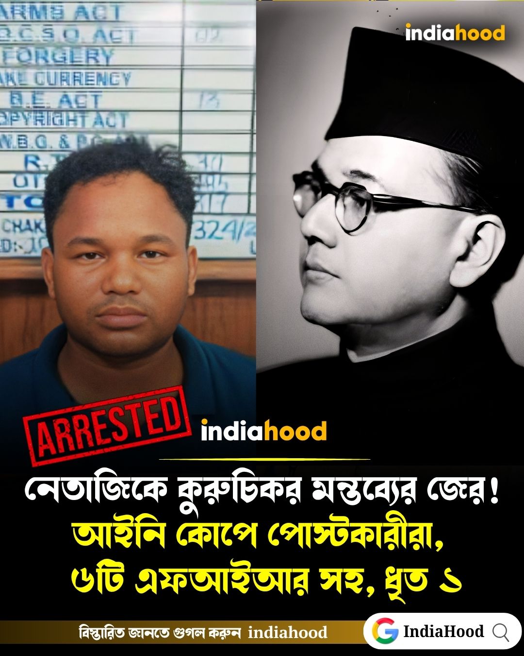 নেতাজিকে কুরুচিকর মন্তব্যের জের! আইনি কোপে পোস্টকারী, ধৃত ১